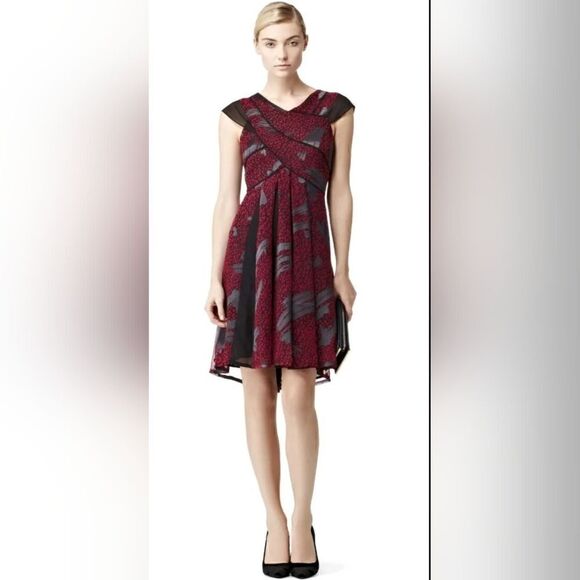 Reiss Black Red Loretta Flutter Sleeves Dress 2 Whimsigoth Fairy Grunge Witchy - Picture 11 of 11